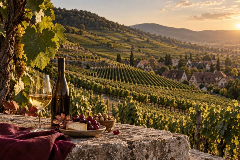 Illustration éditoriale du sujet : AOC Alsace Grand Cru : les 51 terroirs classés expliqués