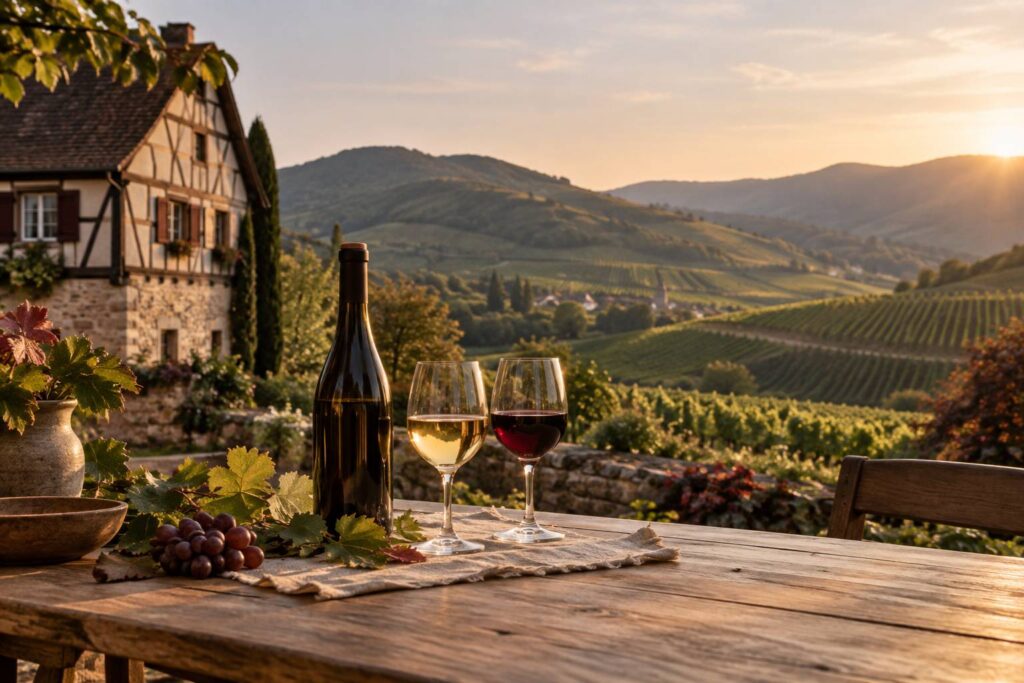 Illustration éditoriale du sujet : Domaine Thomas en Alsace : vins et adresse de dégustation